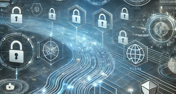 DALL·E 2024-10-10 17.17.14 - An abstract representation of the tokenization of credentials, showcasing the process of securing sensitive data. The image features flowing digital d